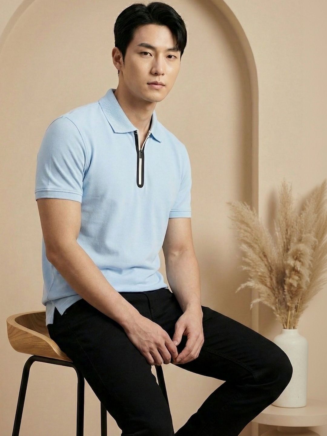 Mast & Harbour Men Polo Collar T-shirt
