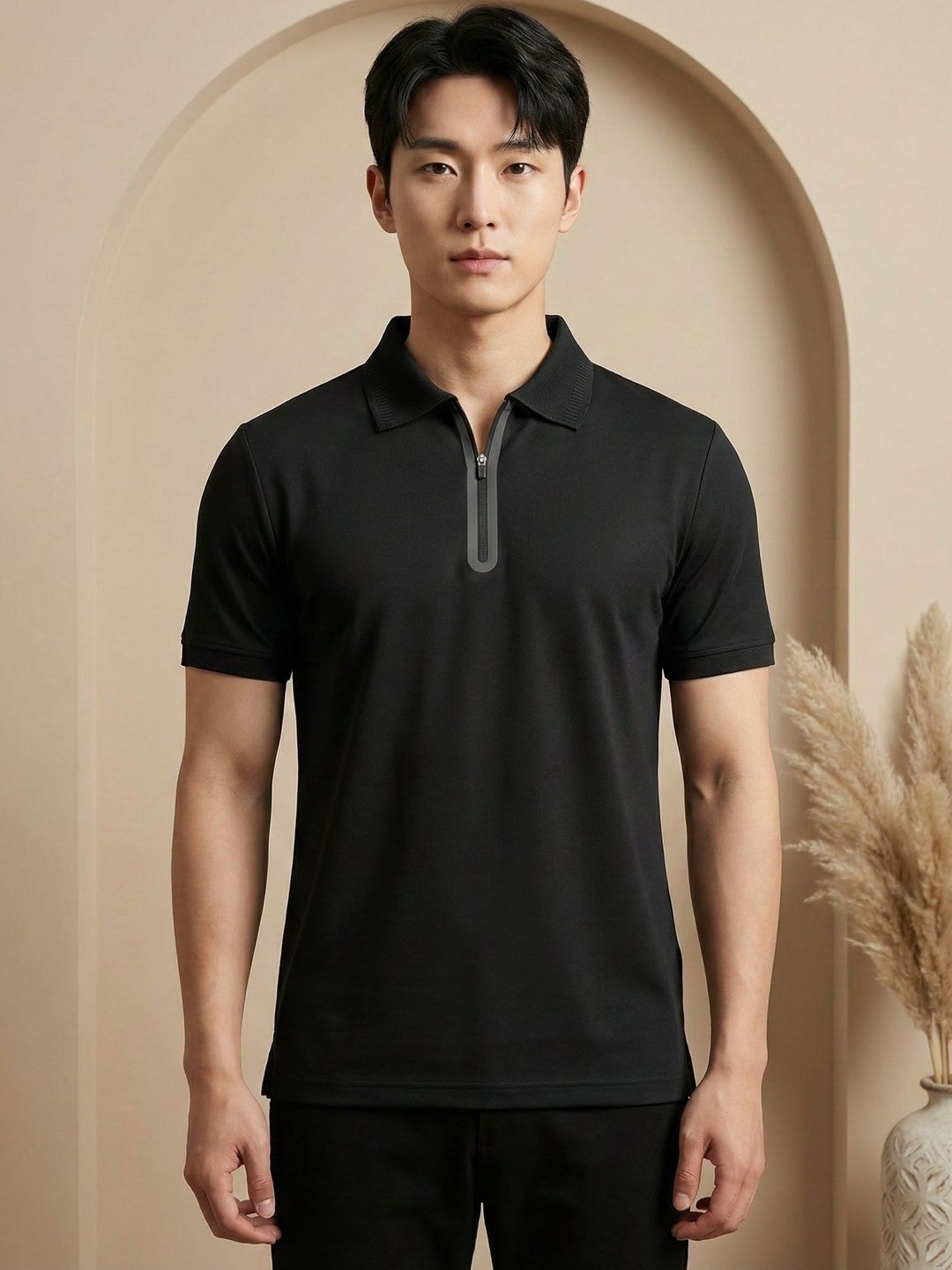 Mast & Harbour Men Polo Collar T-shirt