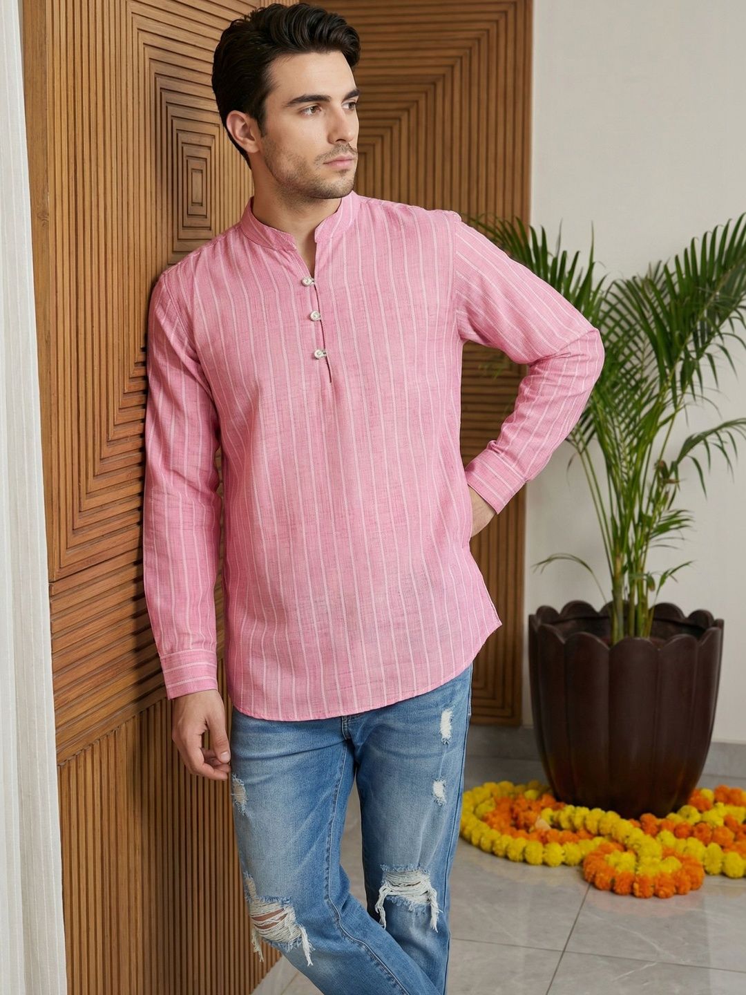Jompers Men Striped Kurta