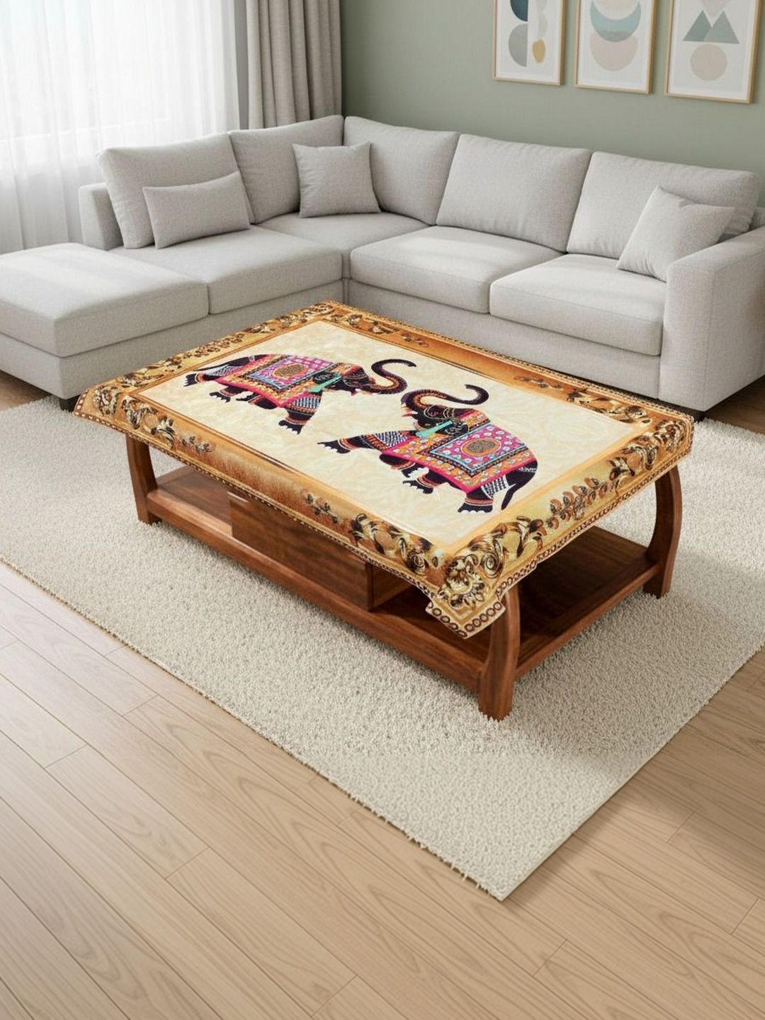zukiodecor Yellow 6-Seater Table Cover