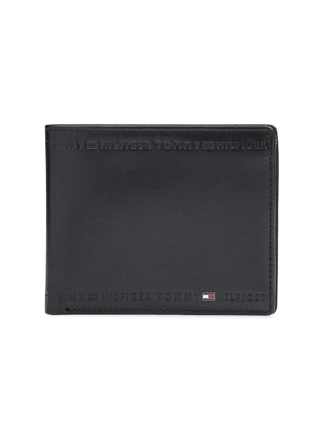 Leather Two Fold Wallet Tommy Hilfiger Men Textured Leather Two Fold Wallet