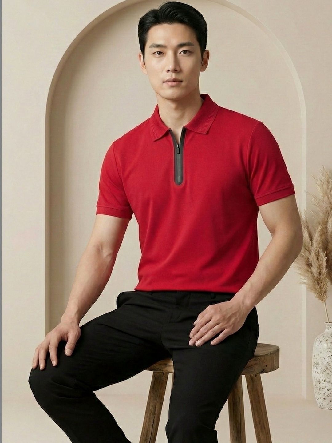 Mast & Harbour Men Polo Collar T-shirt