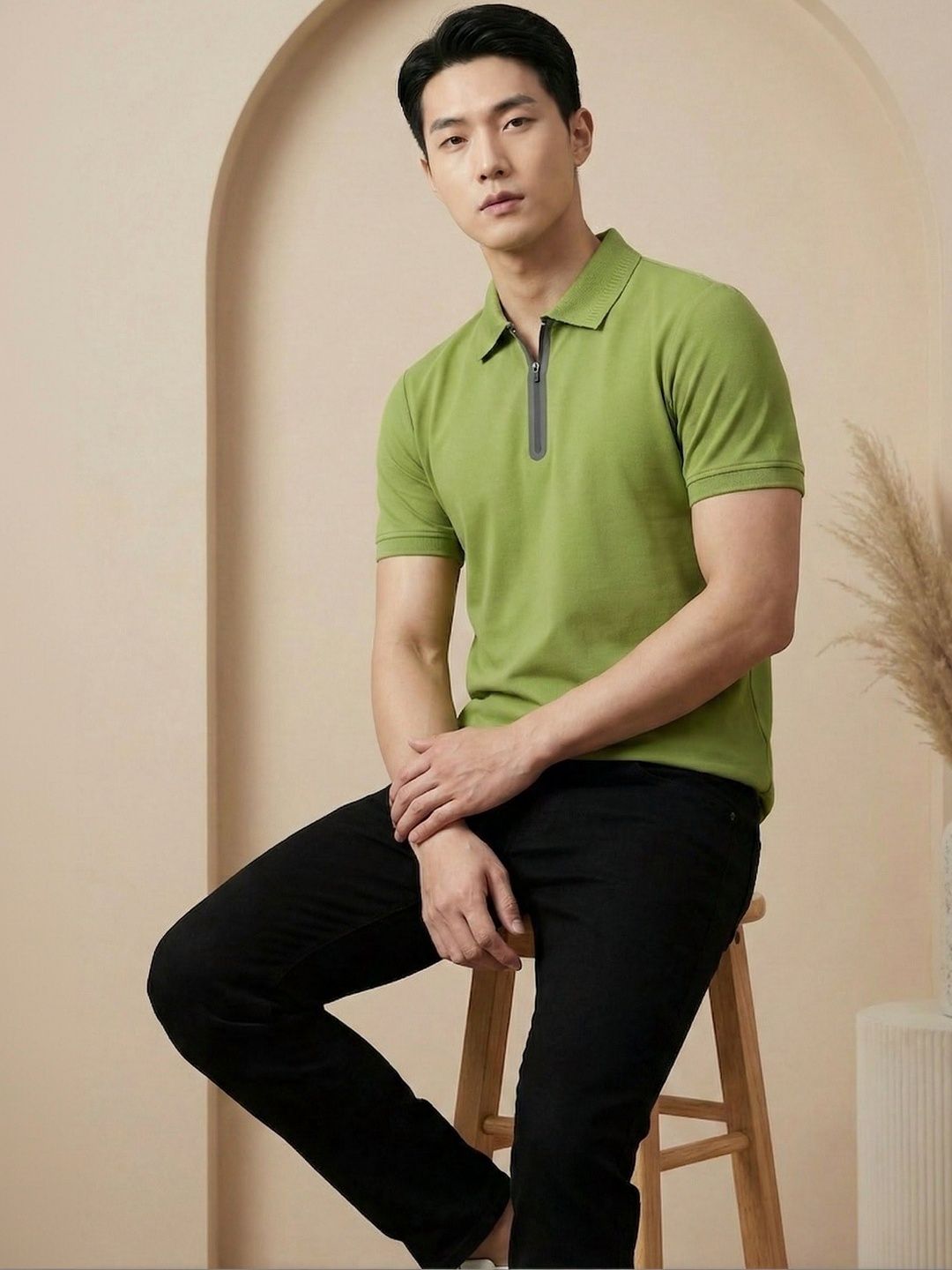 Mast & Harbour Men Polo Collar T-shirt