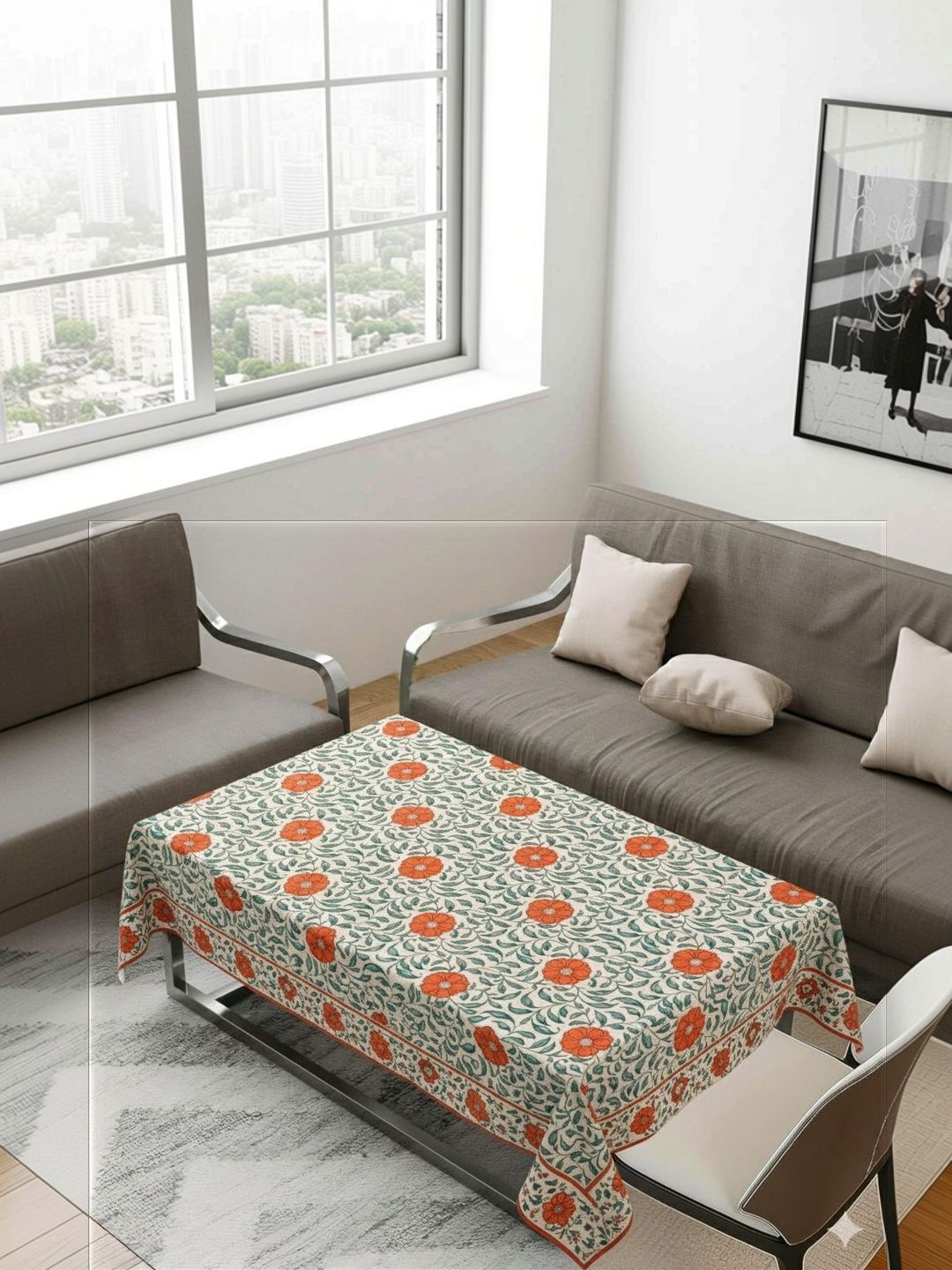 zukiodecor Orange Set of 4 4-Seater Table Cover