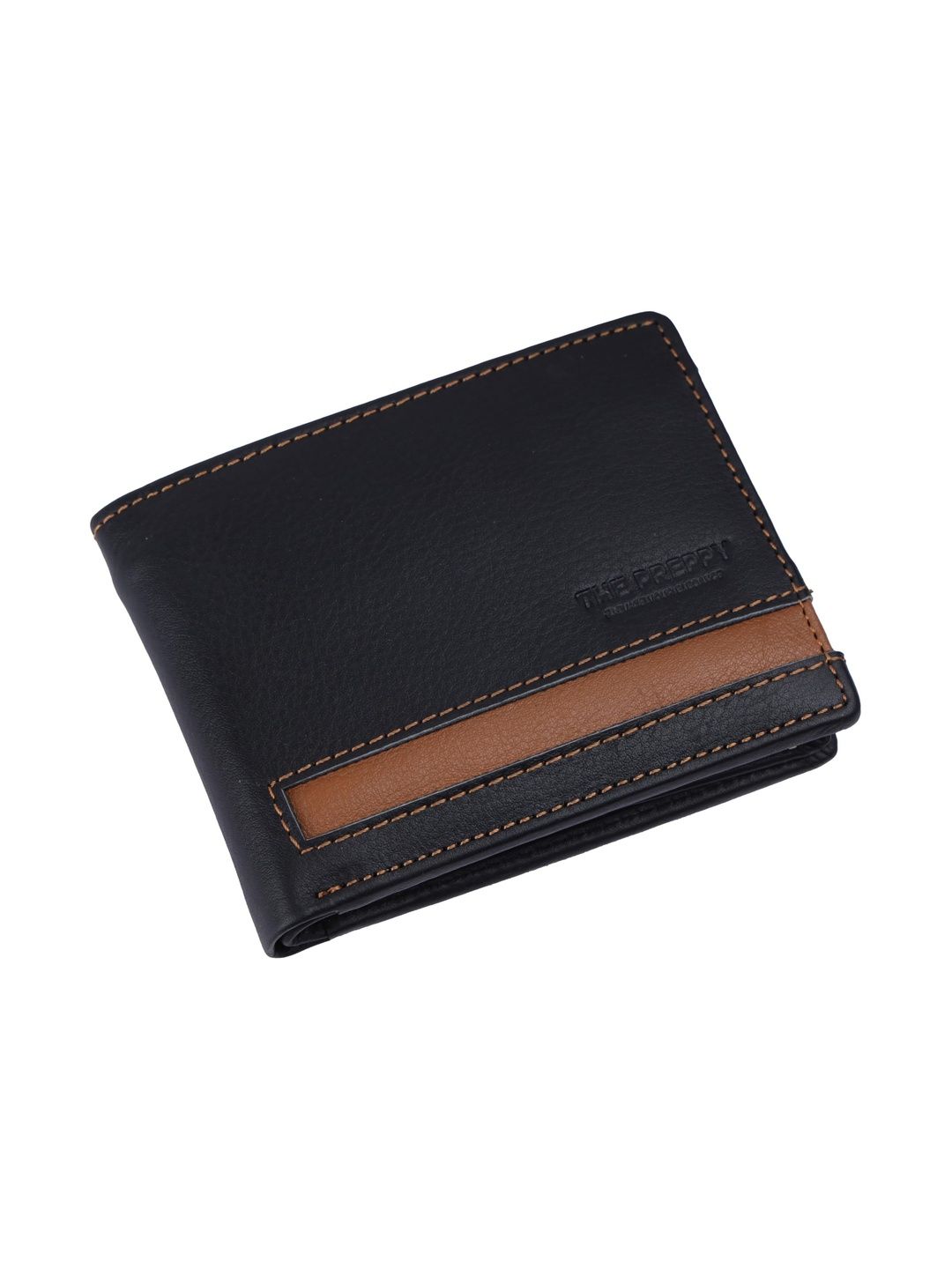 THE PREPPY Men Colourblocked Leather Two Fold Wallet