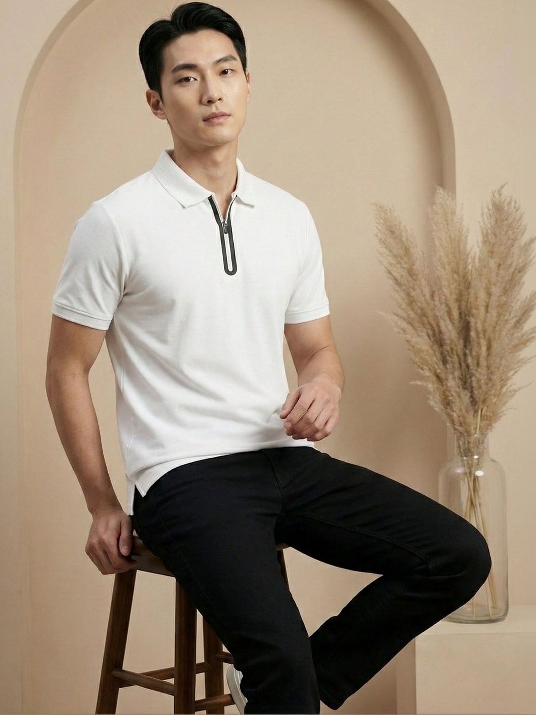 Mast & Harbour Men Polo Collar T-shirt