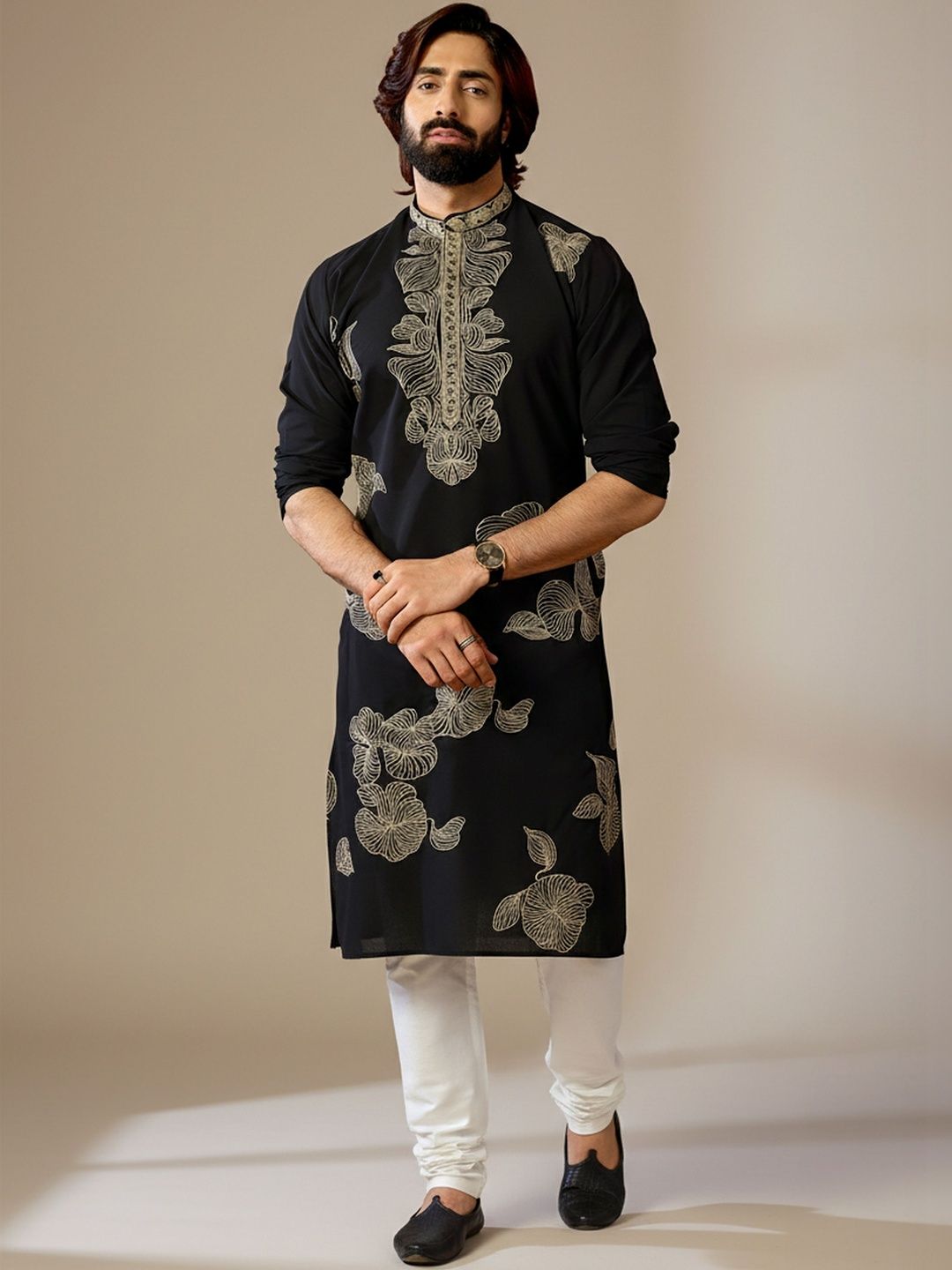 RANGRAAG Men Ethnic Motifs Embroidered Thread Work Kurta