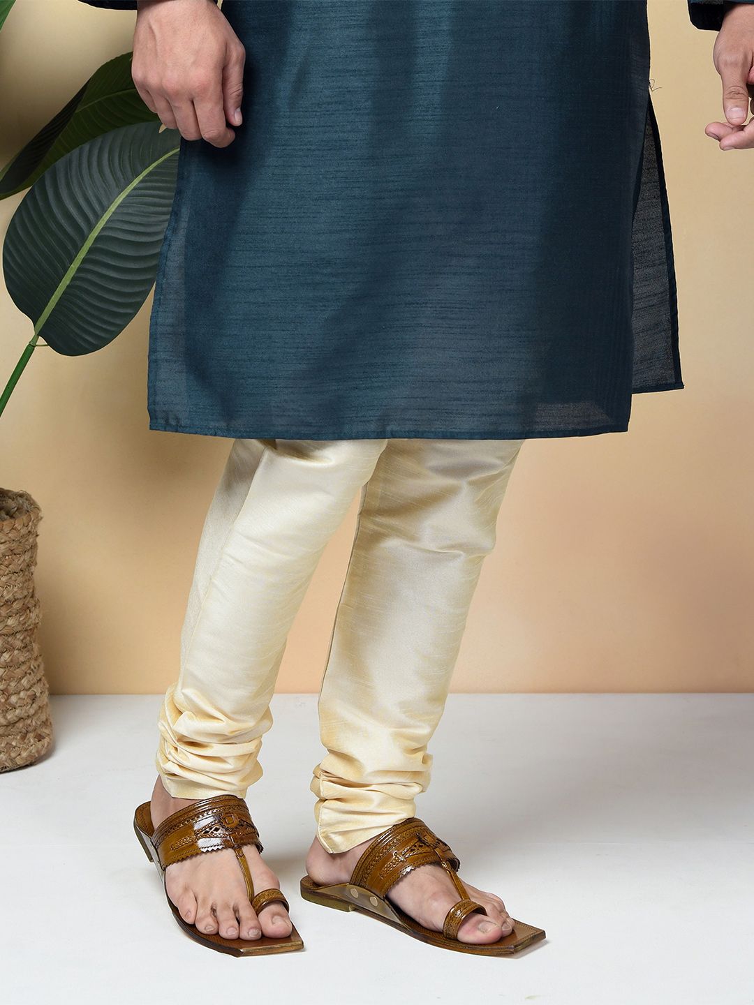 STEPSOFT Ethnic Kolhapuri Leather Comfort Sandals with Detailing
