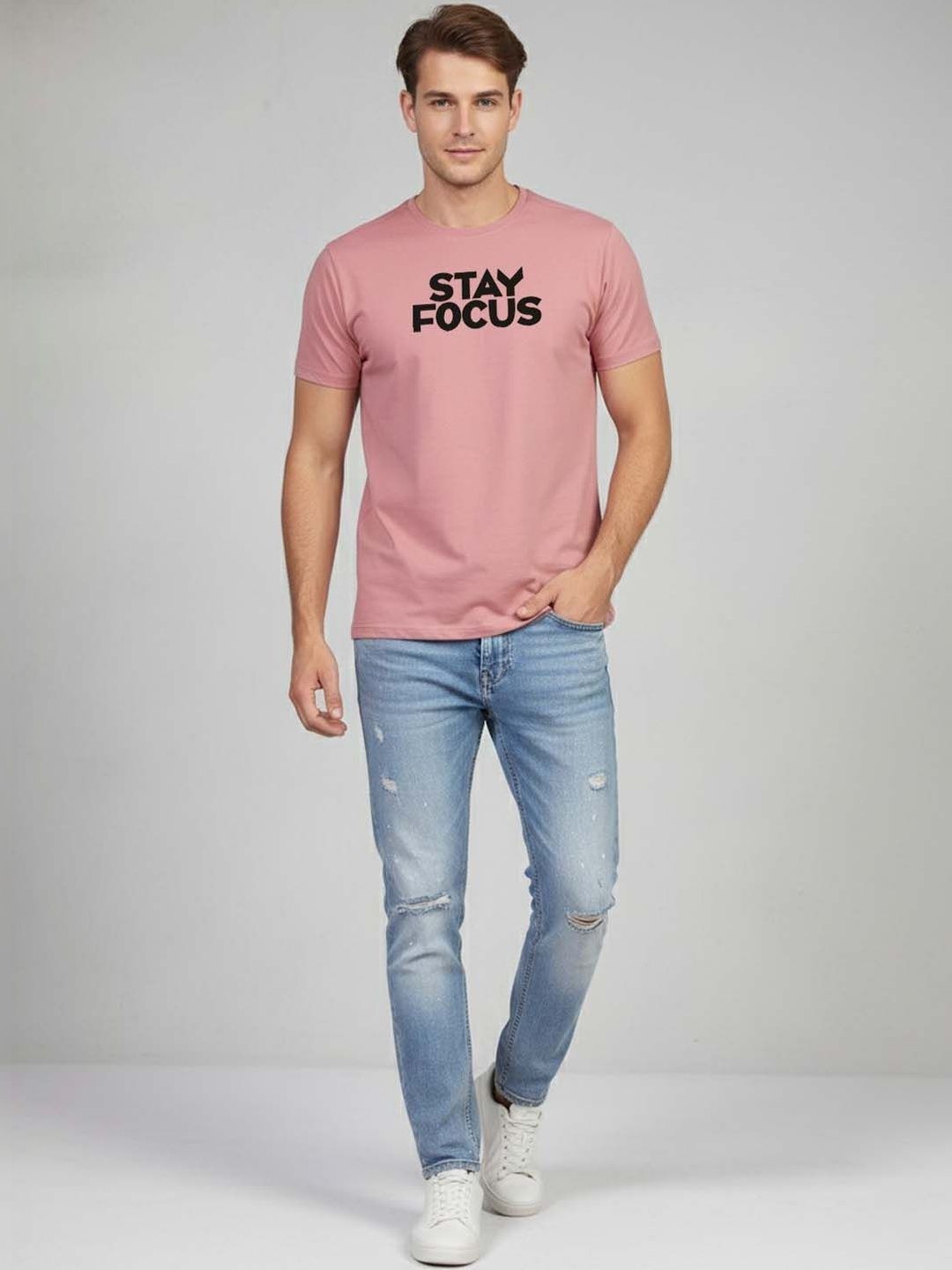 Greylongg Men Typography Printed T-shirt