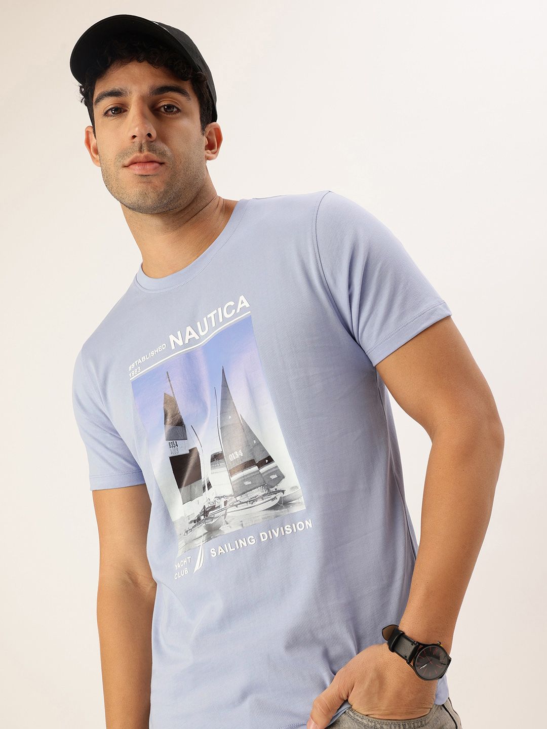 Nautica Graphic Printed Pure Cotton T-shirt