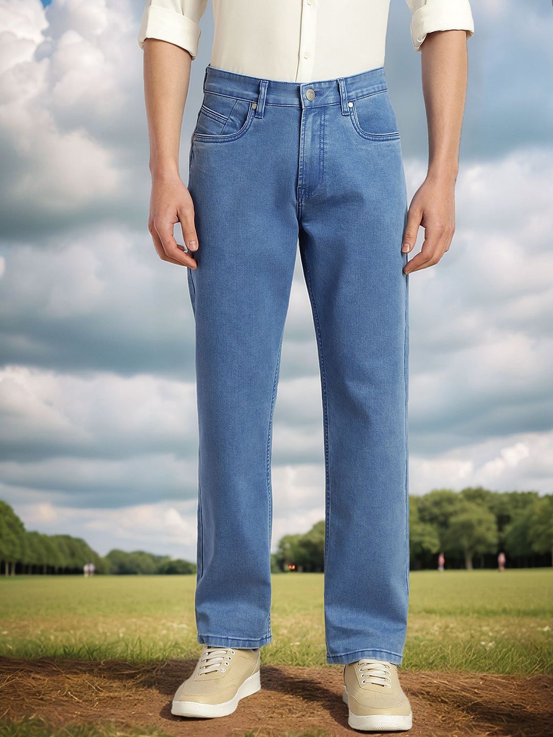 Thomas Scott Men Smart Straight Fit Mid-Rise Stretchable Jeans