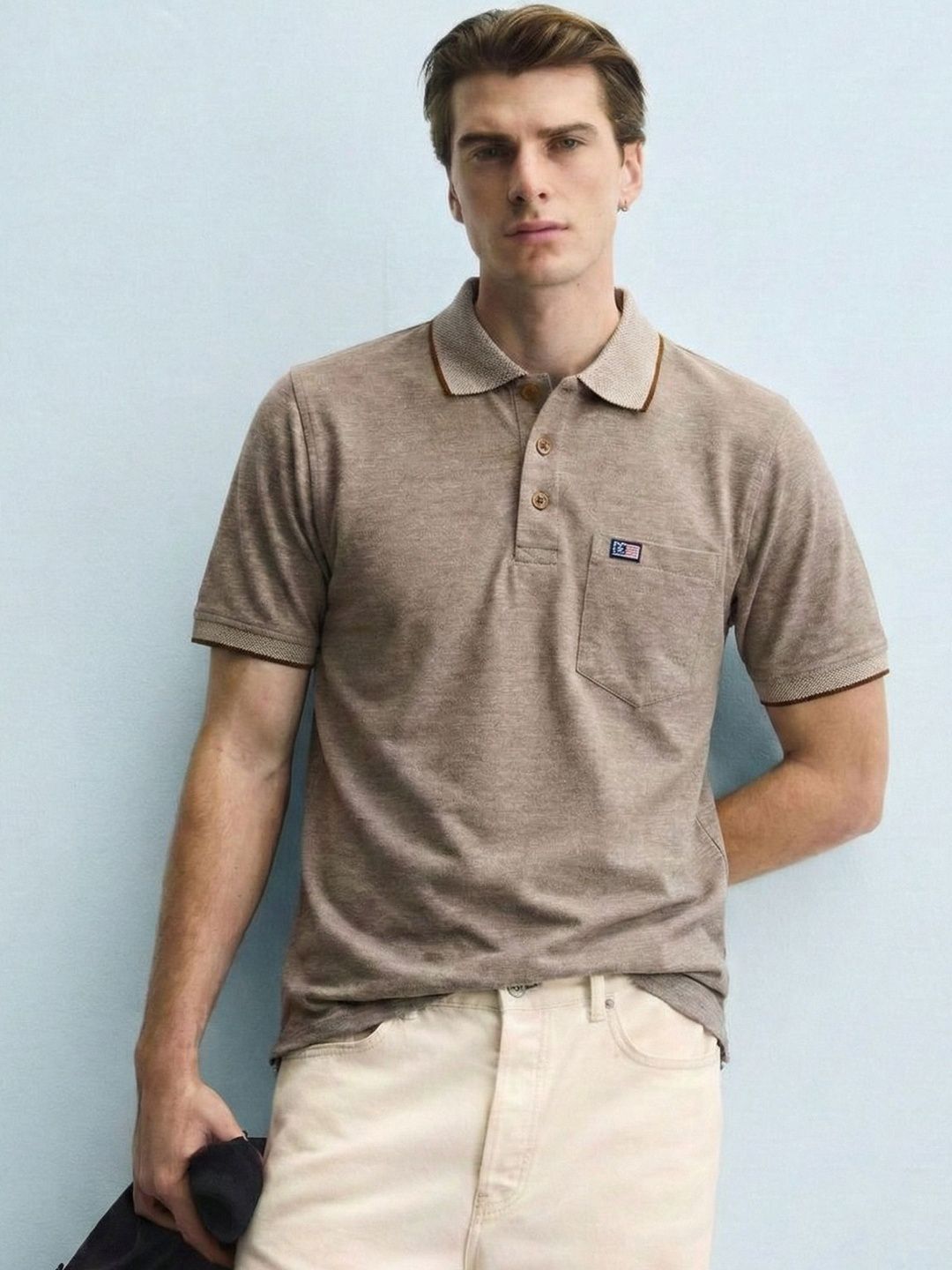 SANDPIPER Men Polo Collar T-shirt