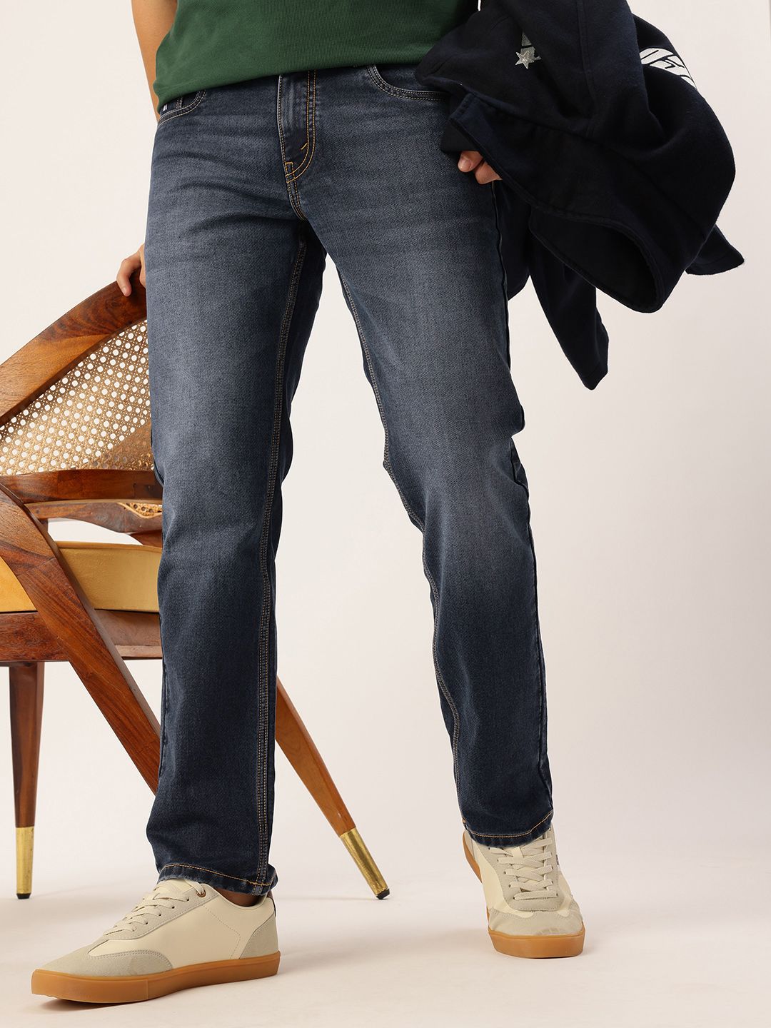 Nautica Nautica Men Slim Fit Heavy Fade Stretchable Jeans