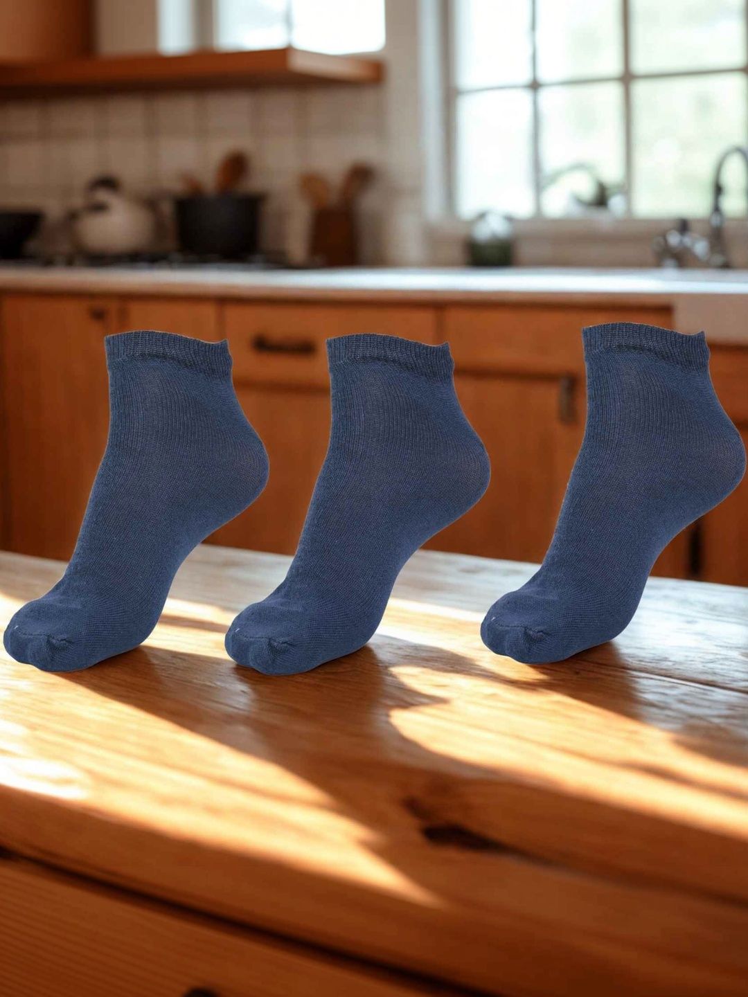 MJE Men Pack of 3 Cotton Blend Ankle Length Socks