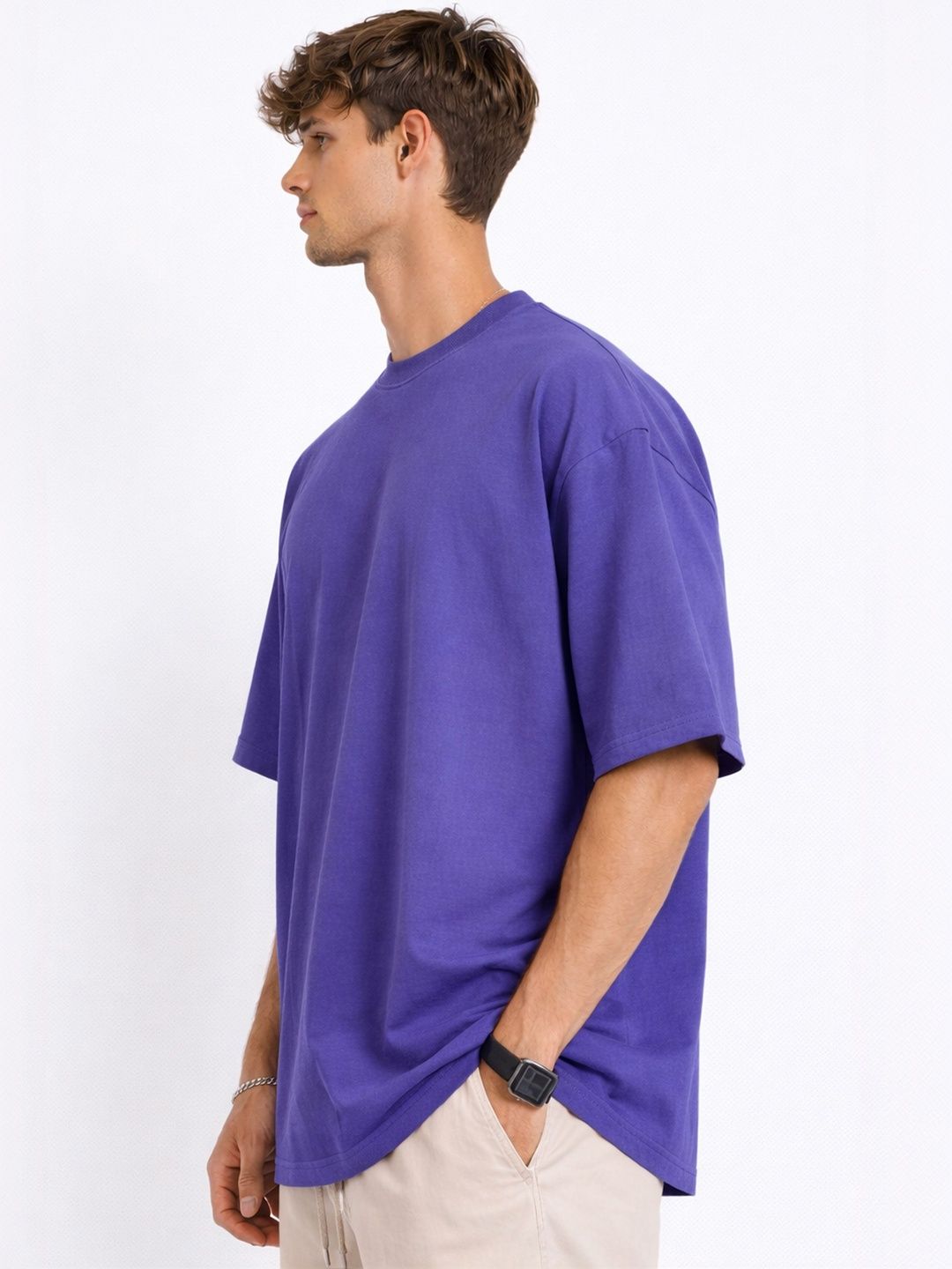 SZN Men Oversized Purple T-shirt