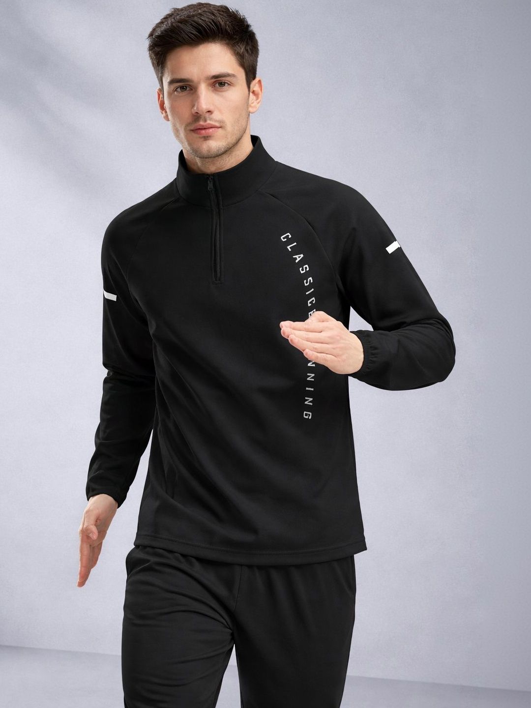 StyleCast Flex Men Typography Printed High Neck T-shirt