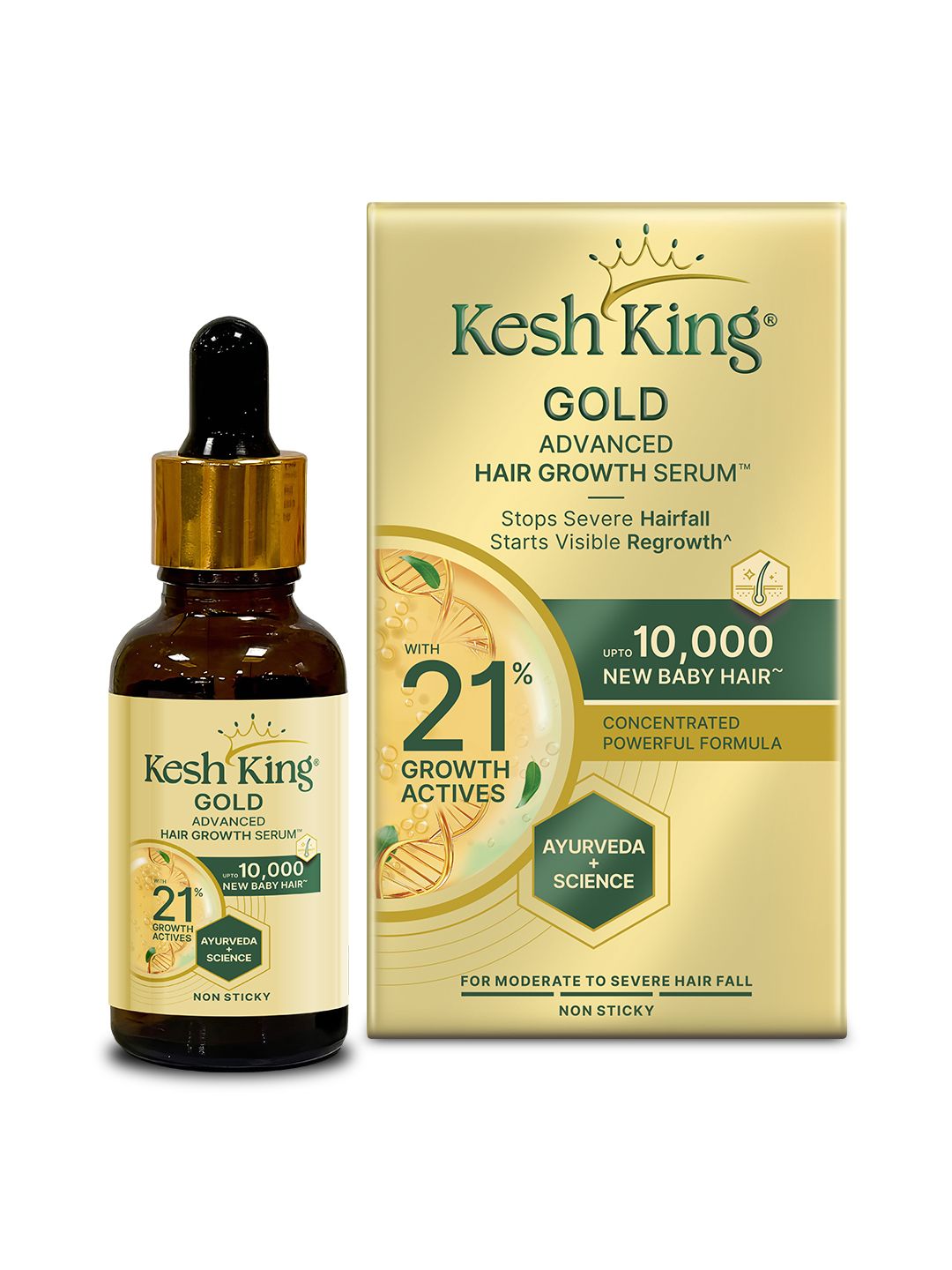 Kesh King Kesh King Gold Advanced Hair Growth Serum with 21% Growth Actives - 30 ml