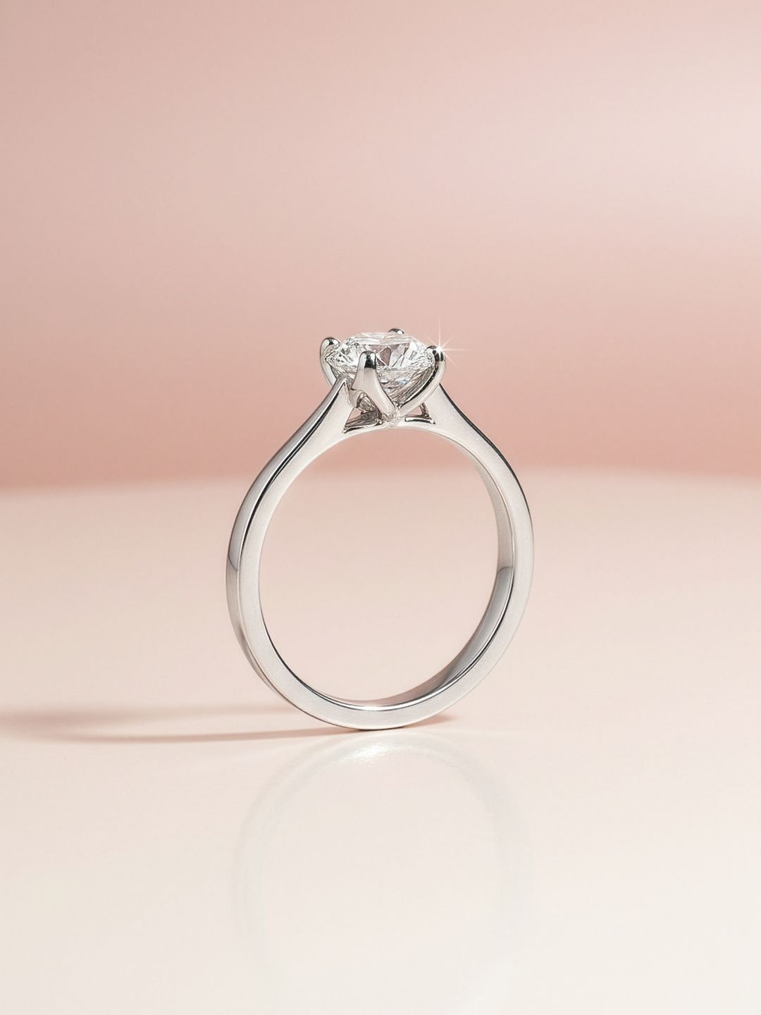 MAEJOY Solitaire round cut Lab grown diamond 92.5 Sterling Silver 18KT Rhodium plated ring