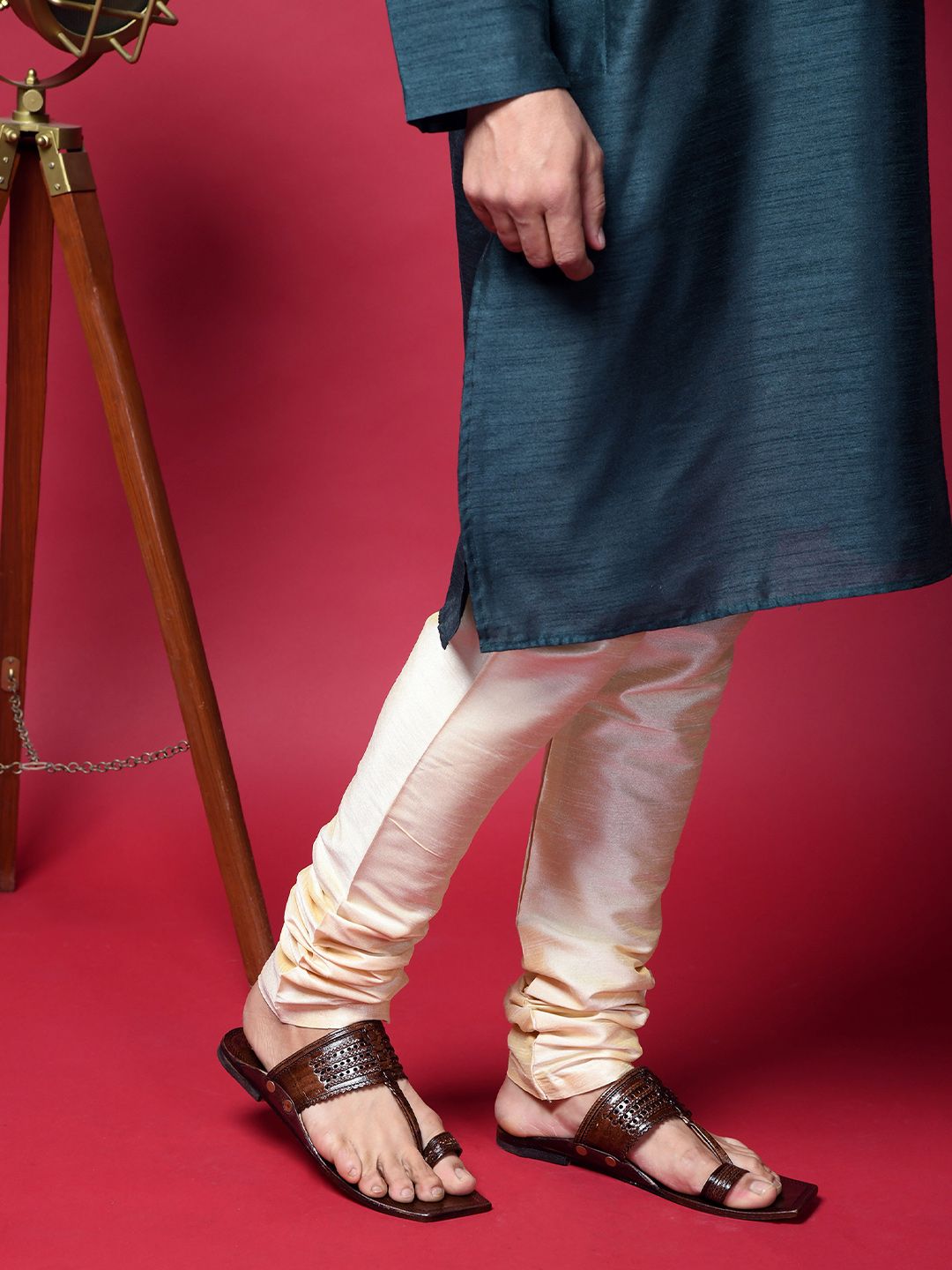 STEPSOFT Ethnic Kolhapuri Leather Comfort Sandals with Detailing