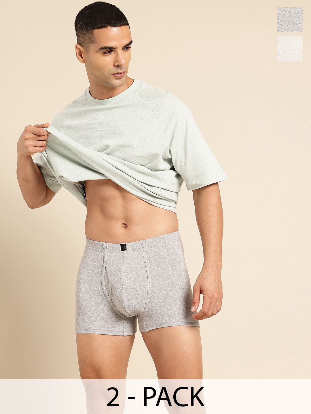 United Colors of Benetton United Colors of Benetton Men Pack Of 2 Pure Cotton Trunks
