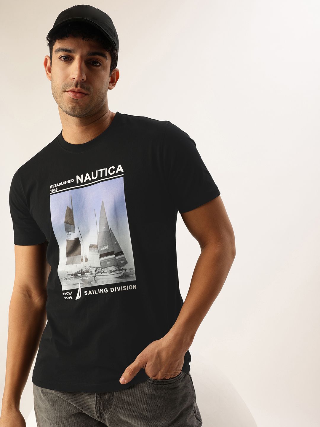 Nautica Graphic Printed Pure Cotton T-shirt