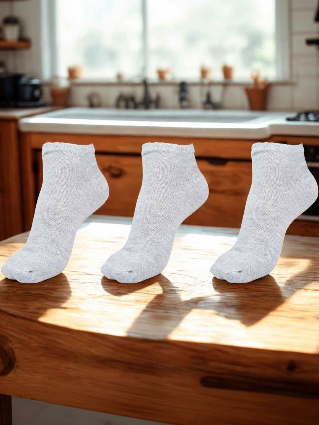 MJE Men Pack of 3 Cotton Blend Ankle Length Socks