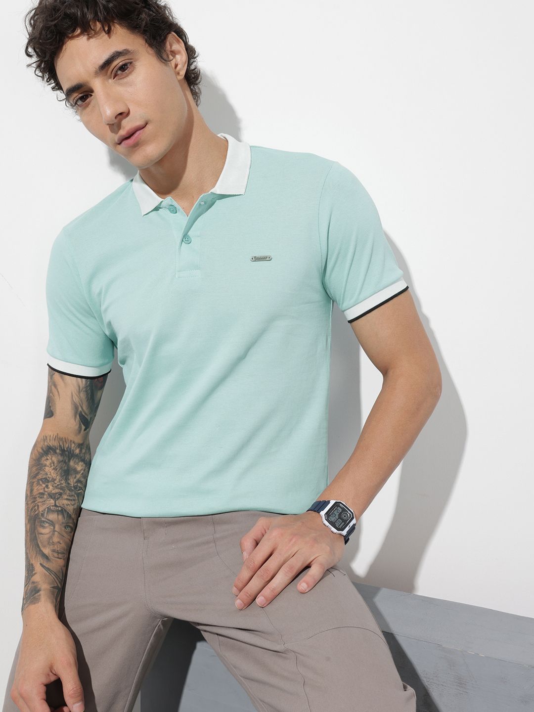 The Roadster Life Co. Polo Collar Pure Cotton T-shirt