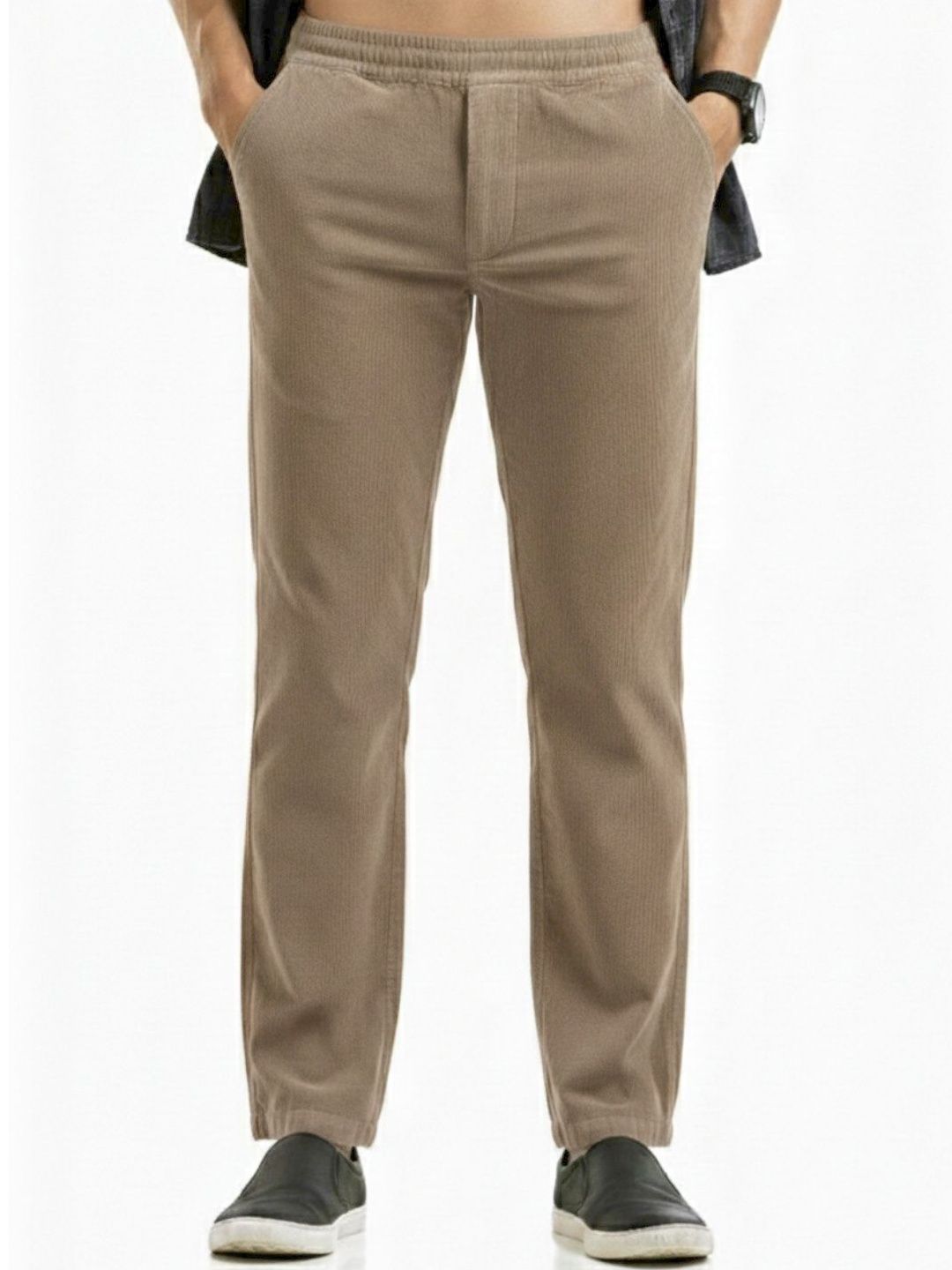 BELANO Men Relaxed Easy Wash Corduroy Trousers