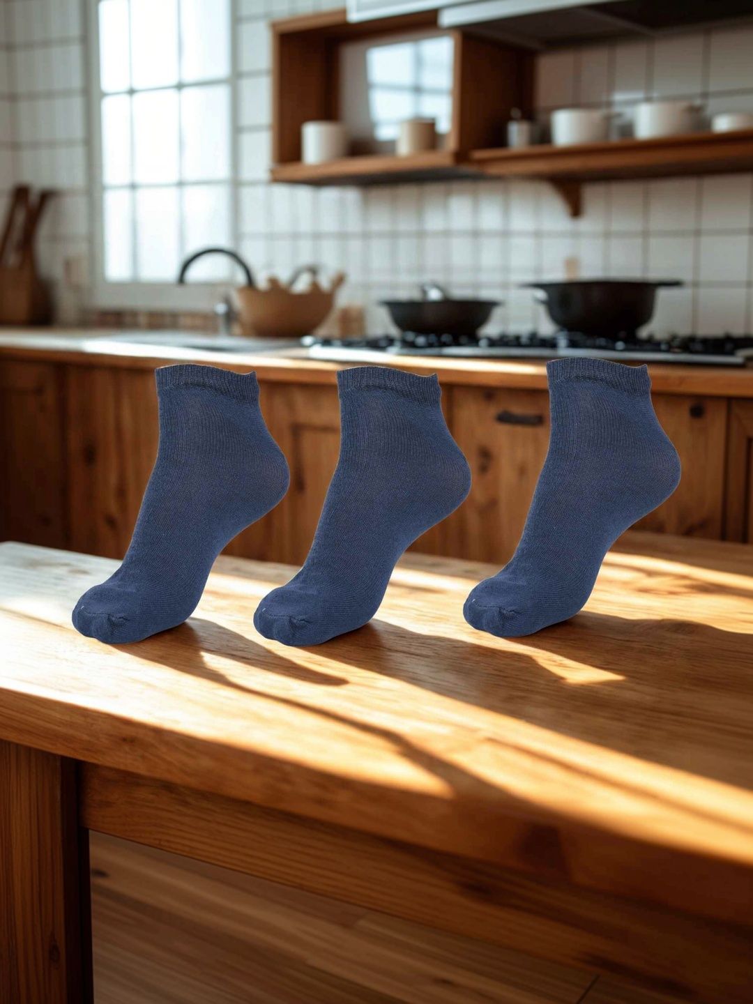MJE Men Pack of 3 Cotton Blend Above Ankle Socks