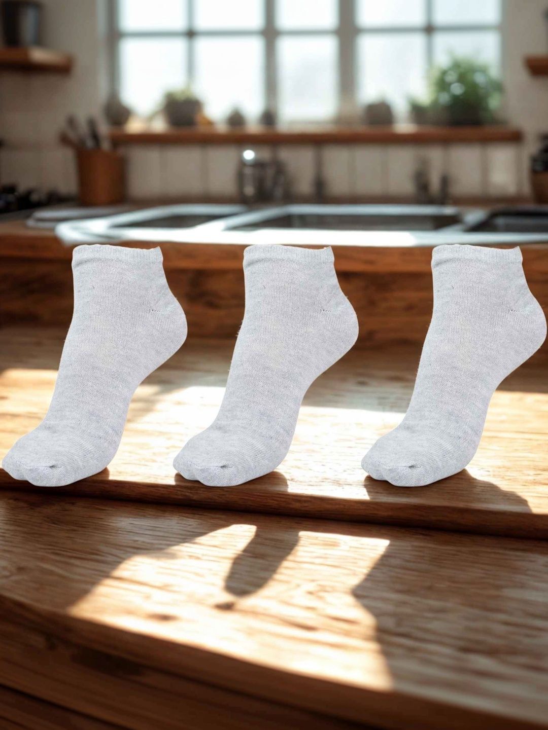 MJE Men Pack of 3 Nylon Blend Ankle Length Socks
