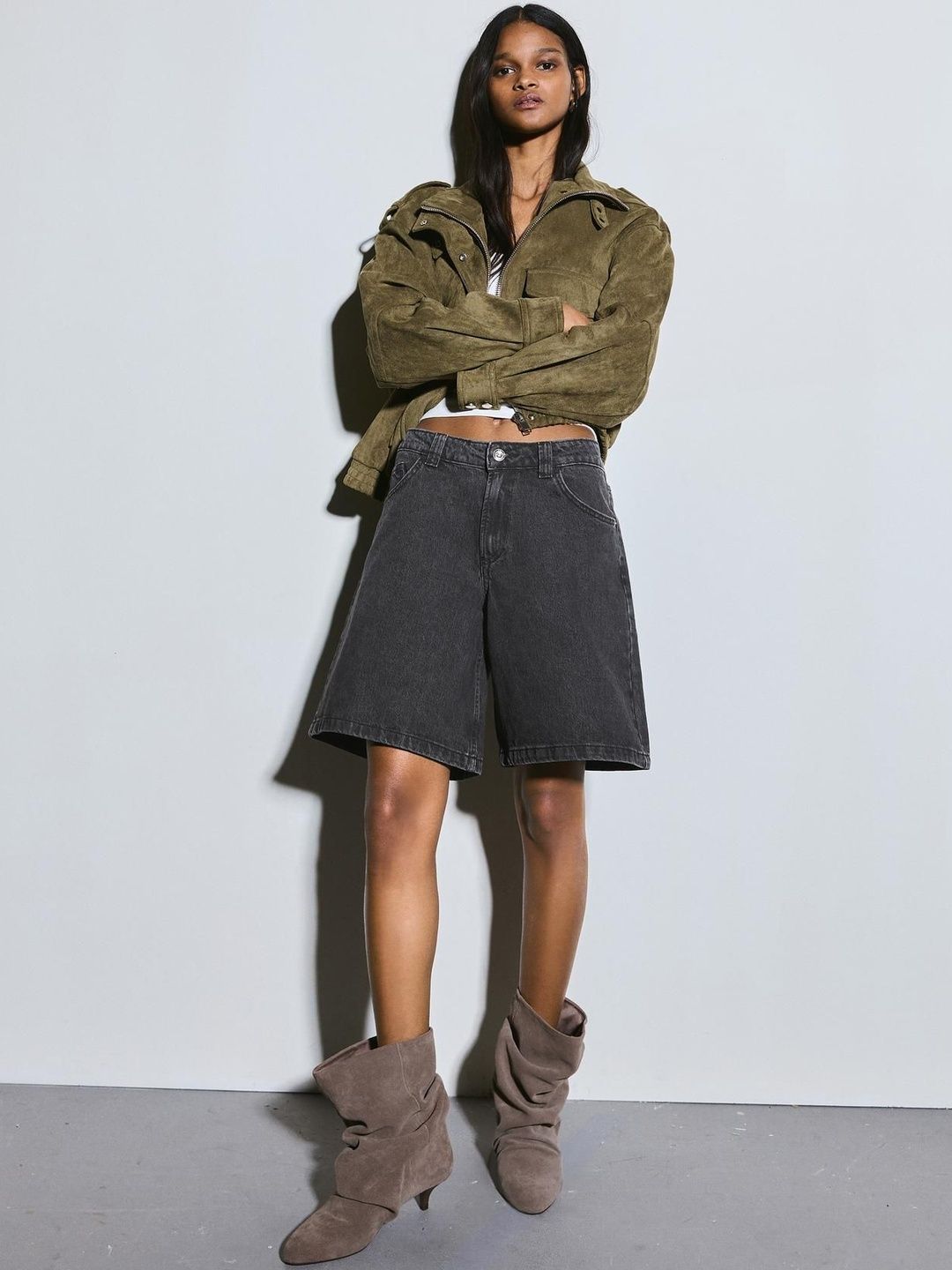 Baggy denim shorts