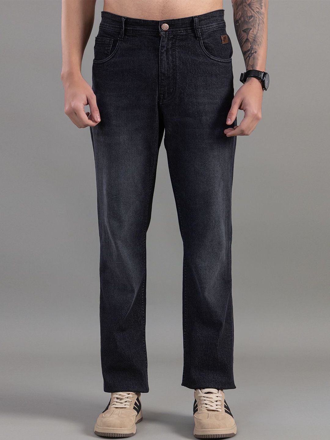 Club York Men Regular Fit Mid-Rise Light Fade Stretchable Jeans