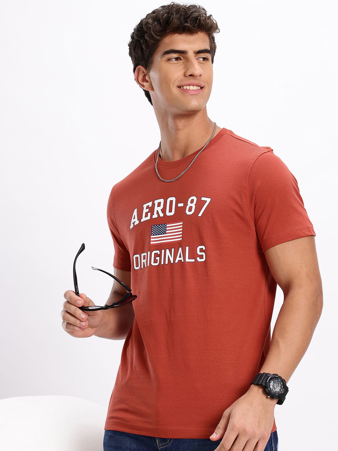 Aeropostale Brand Logo Printed Pure Cotton T-shirt