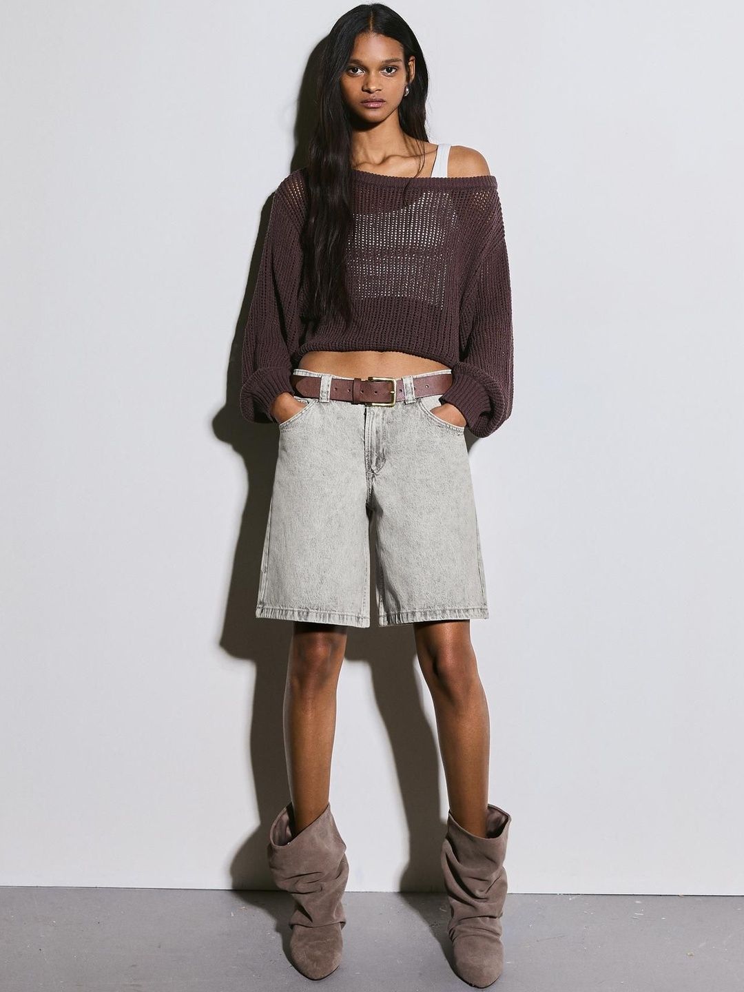 Baggy denim shorts