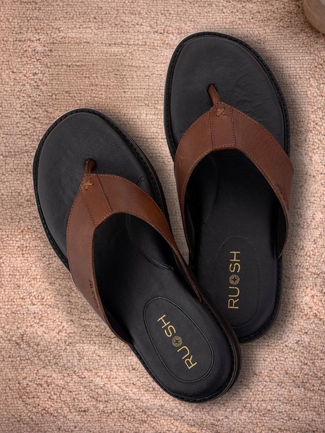 Ruosh Men Leather Comfort Sandals