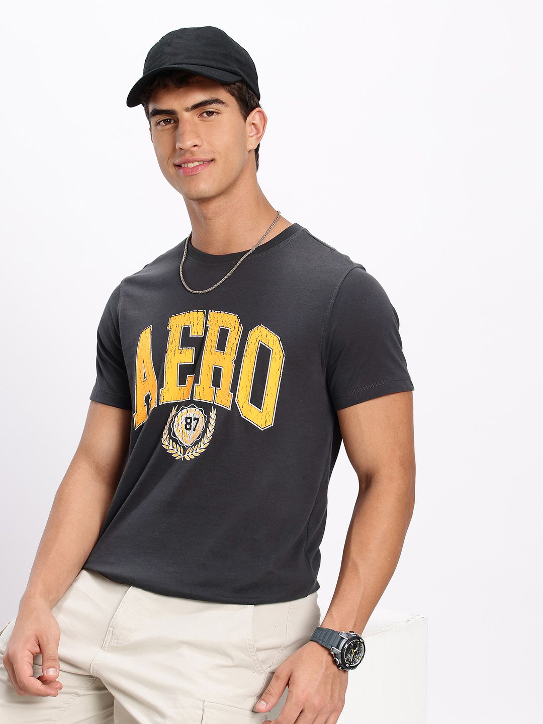 Aeropostale Brand Logo Printed Pure Cotton T-shirt