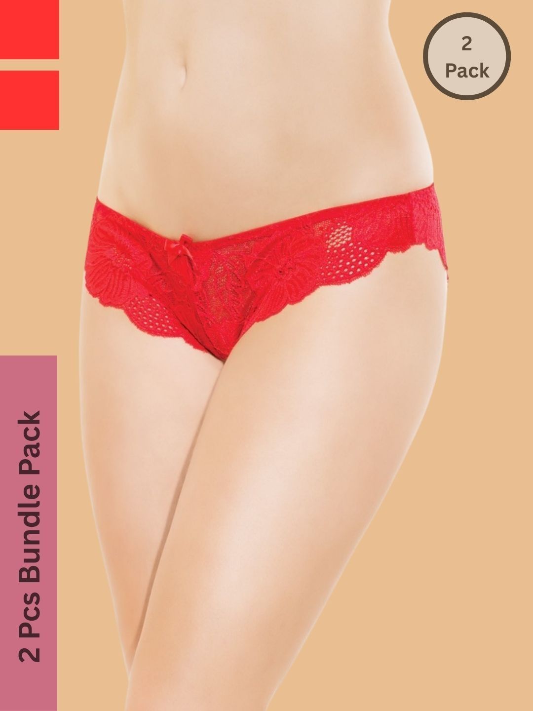 ZERJAMA Women Pack of 2 Self Design Lace Core