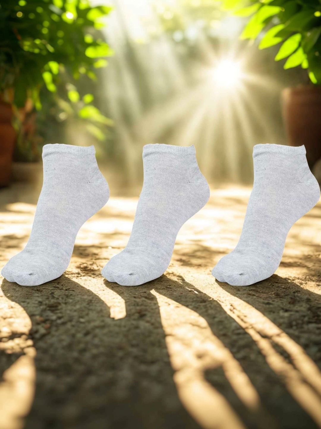 MJE Men Pack of 3 Cotton Blend Ankle Length Socks