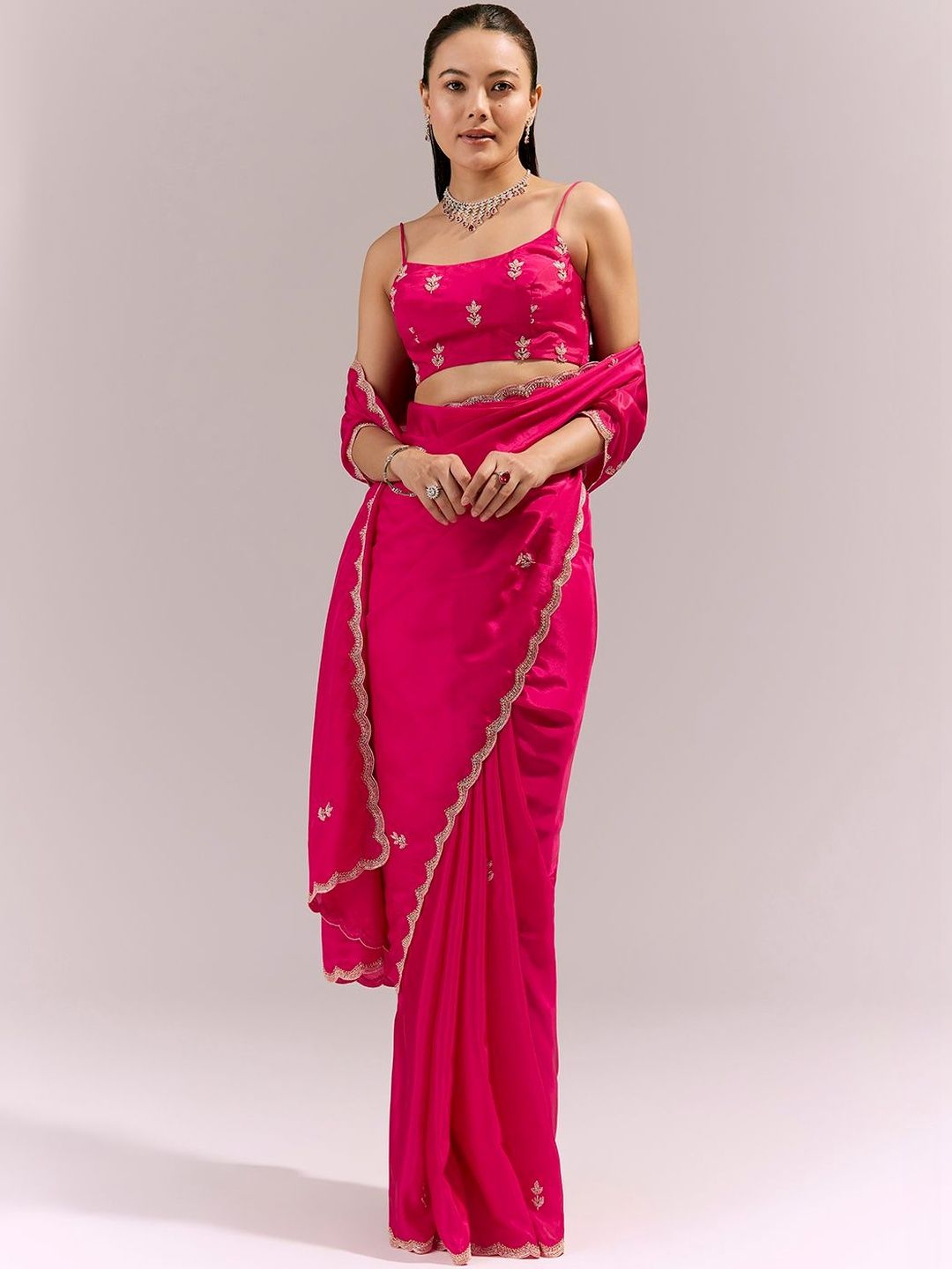 KALKI Fashion KALKI Fashion Ethnic Motifs Embroidered Art Silk Designer Saree