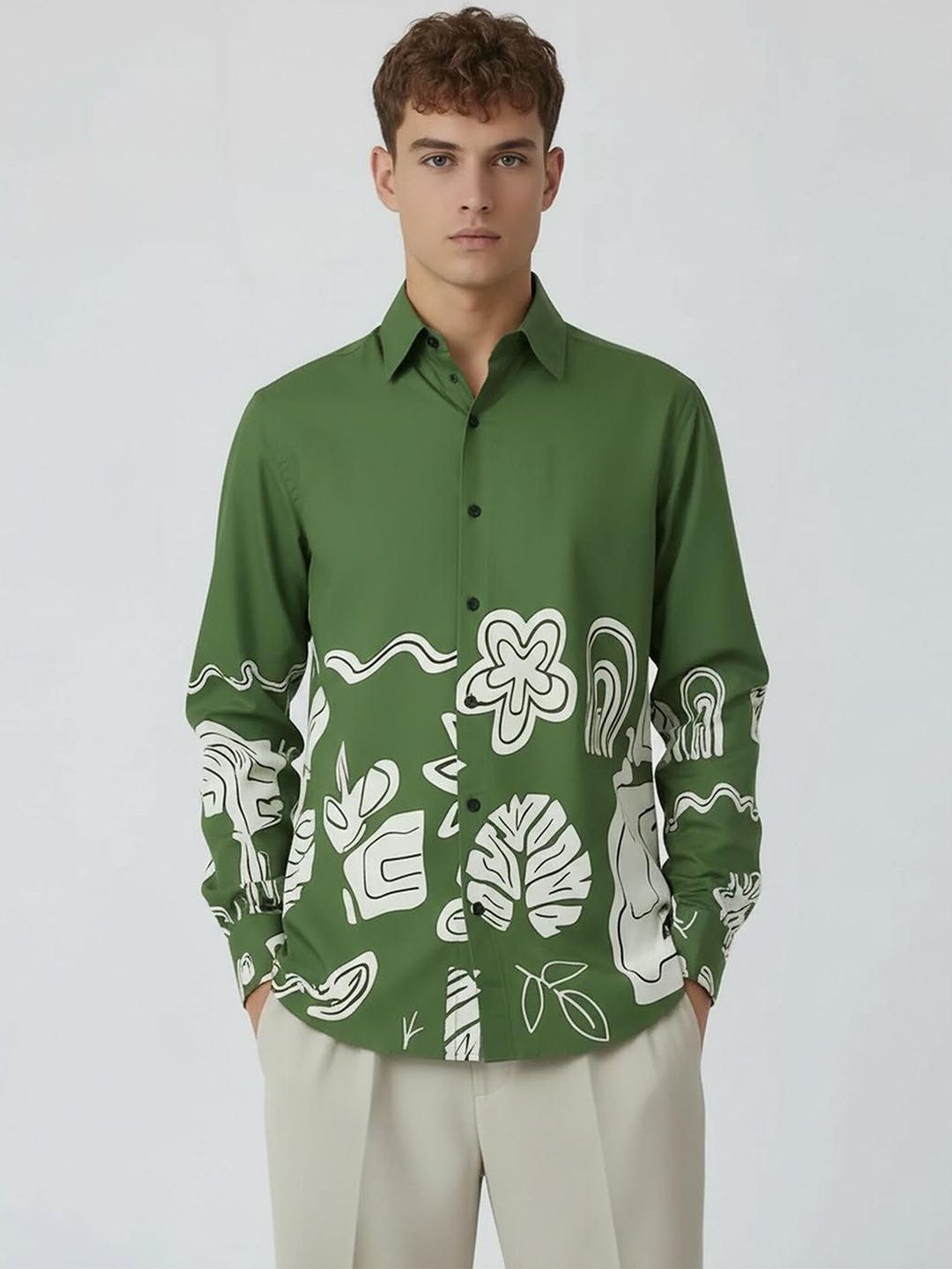 glitchez Men Printed Casual Shirt