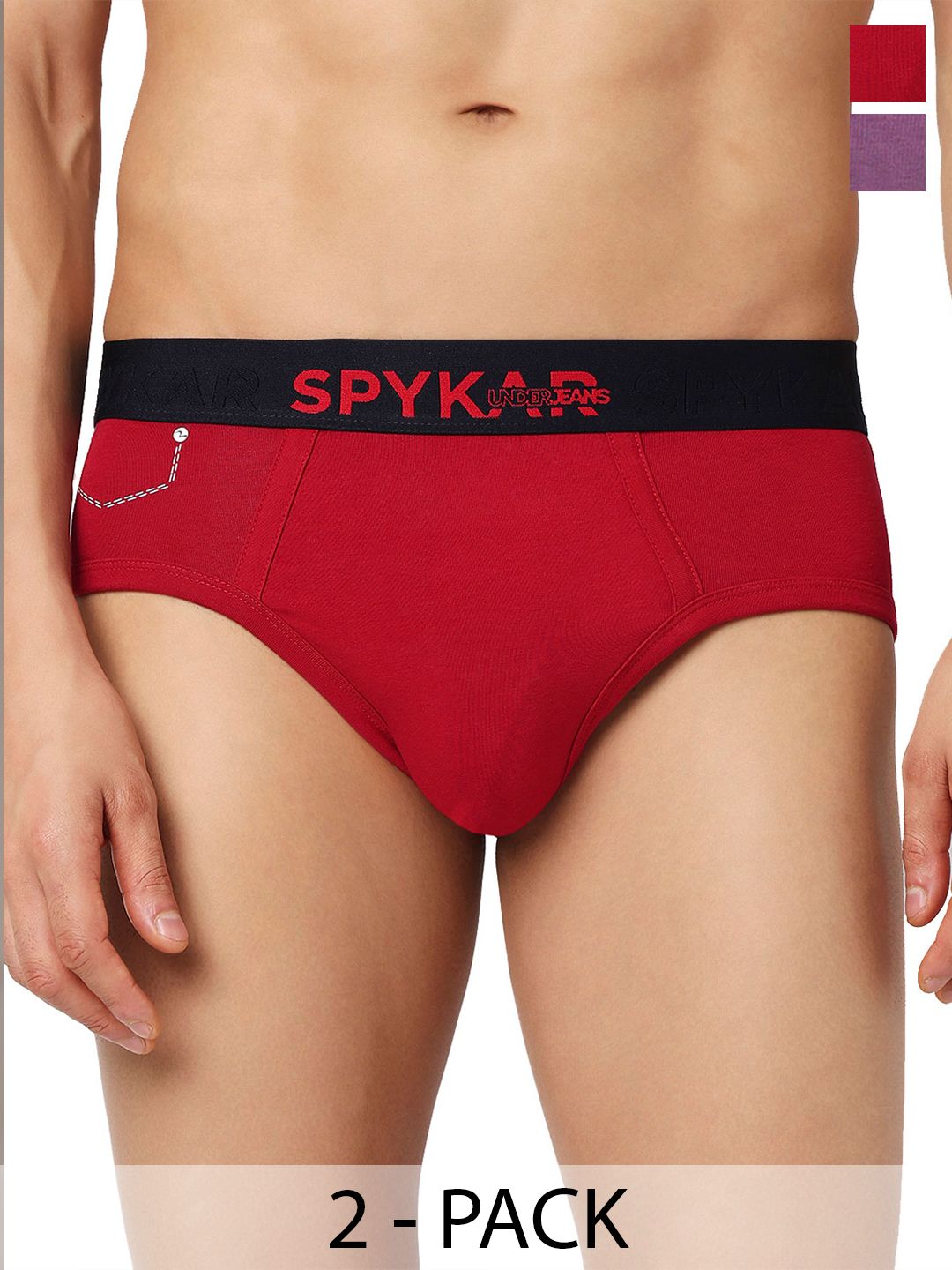 UnderJeans by Spykar Men Pack of 2 Cotton Blend Basic Briefs