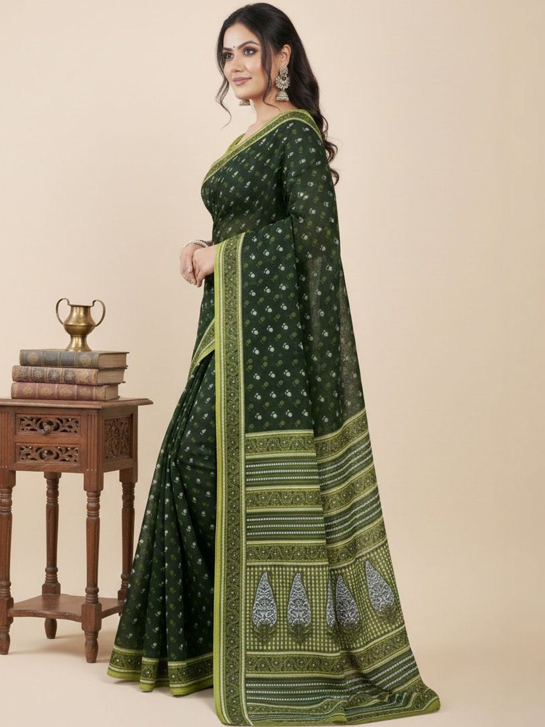 HERE&NOW X Minu Fashions Ethnic Motifs Pure Cotton Saree