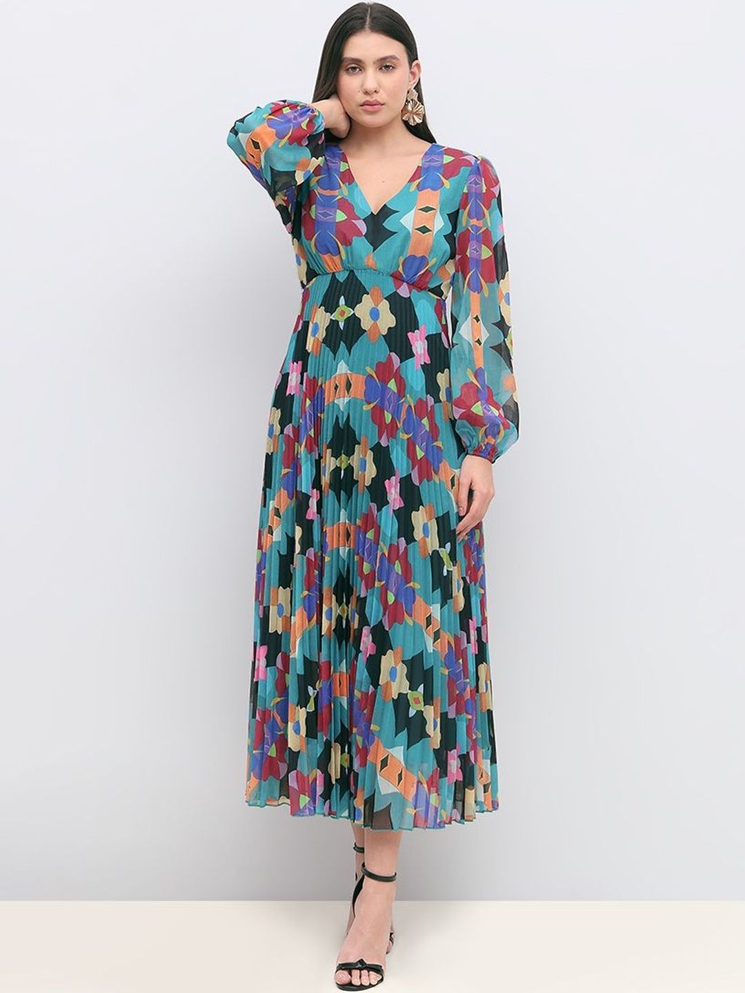 Print Fit & Flare Midi Dress Vero Moda Print Fit & Flare Midi Dress