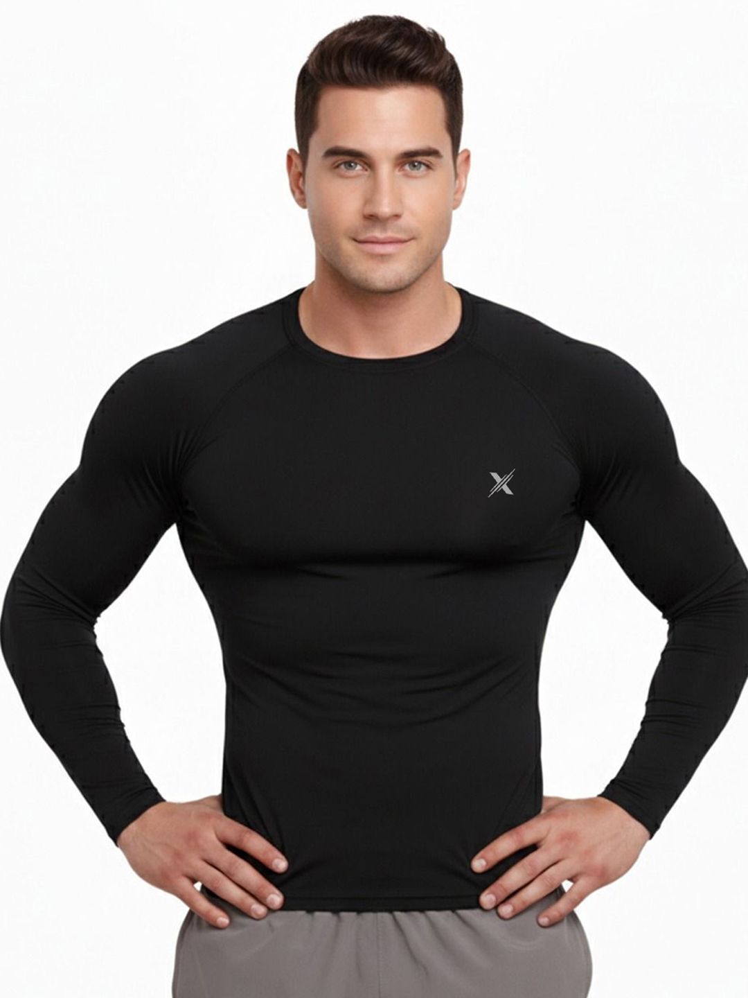 FTX Men Muscle Fit Brand Logo Compression T-shirt