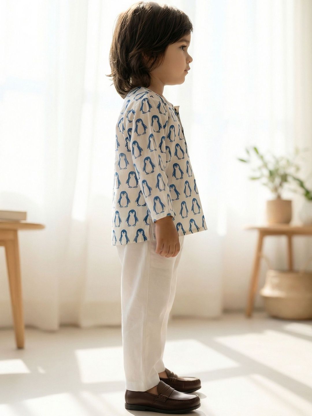 LIL PITAARA Unisex Kids Animal Printed Regular Pure Cotton Kurta with Pyjamas