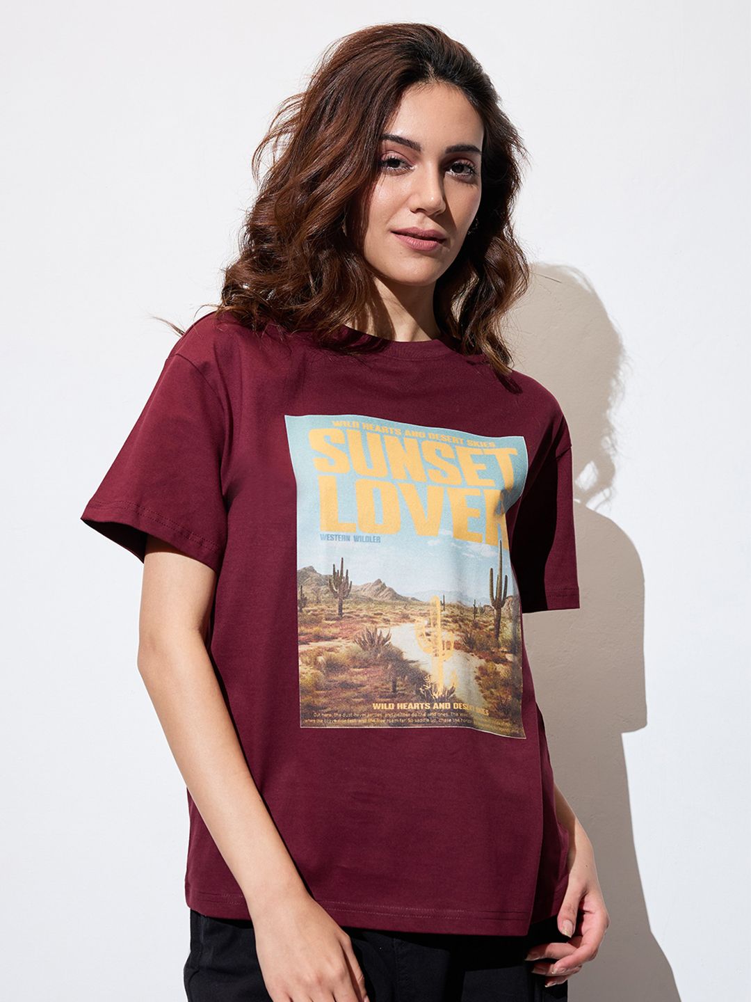 The Roadster Lifestyle Co Printed Cotton Oversized Tshirts