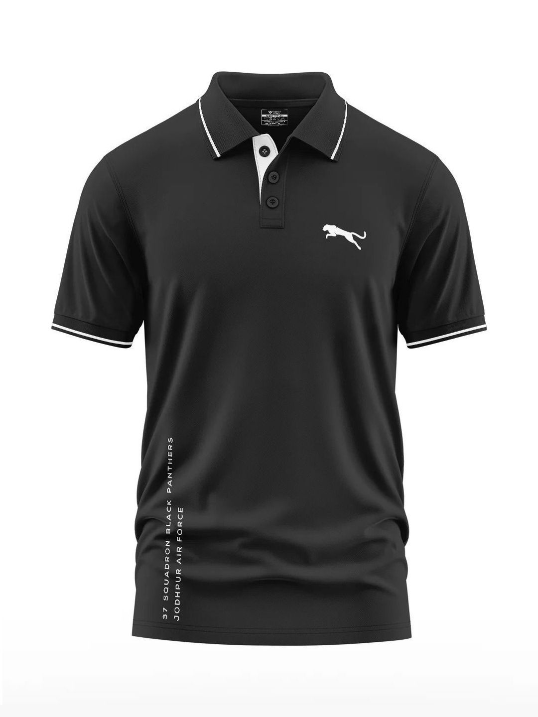 Warrior World Men Printed Polo Collar T-shirt