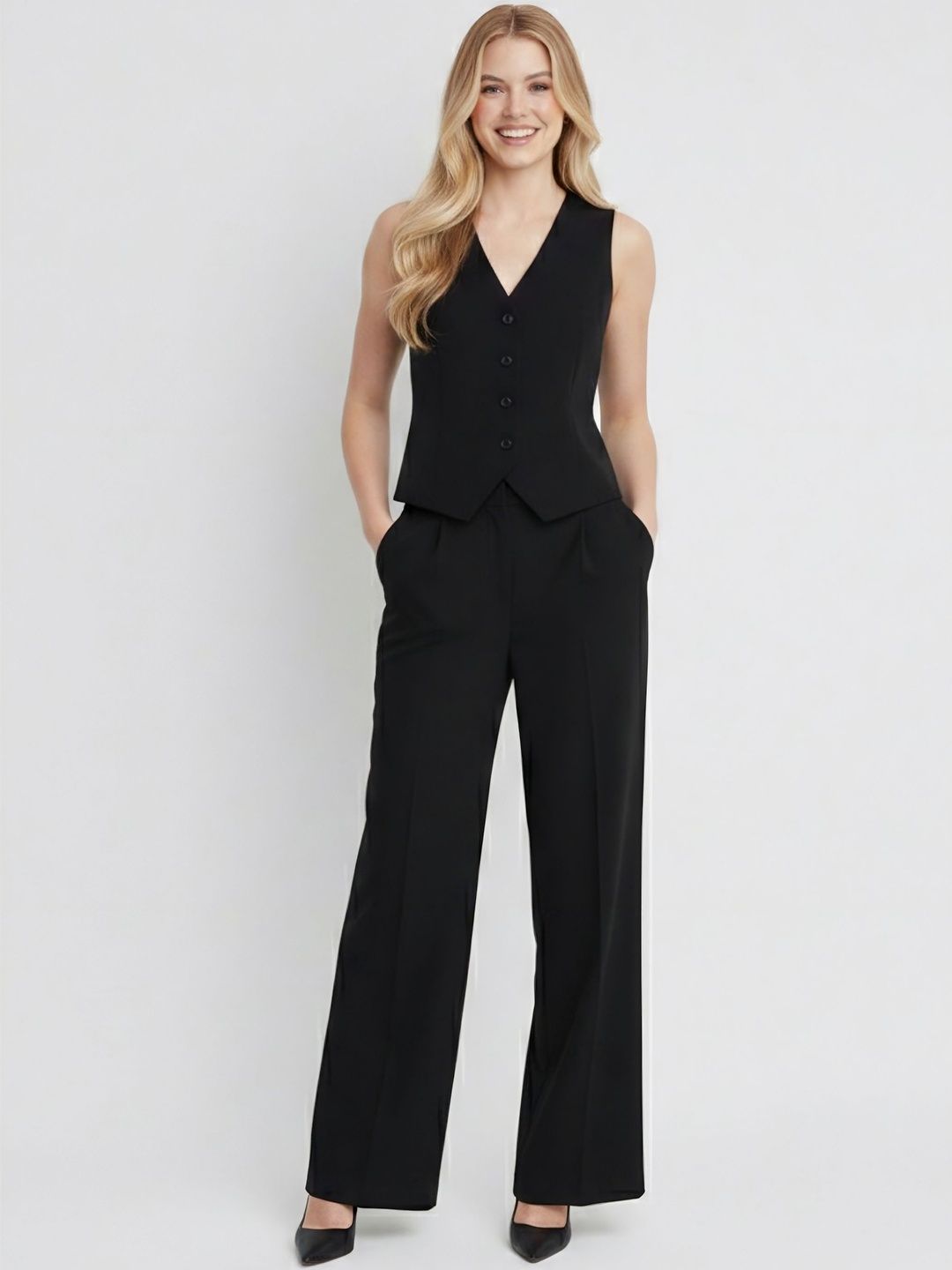 CORSICA Solid Waistcoat with Trousers