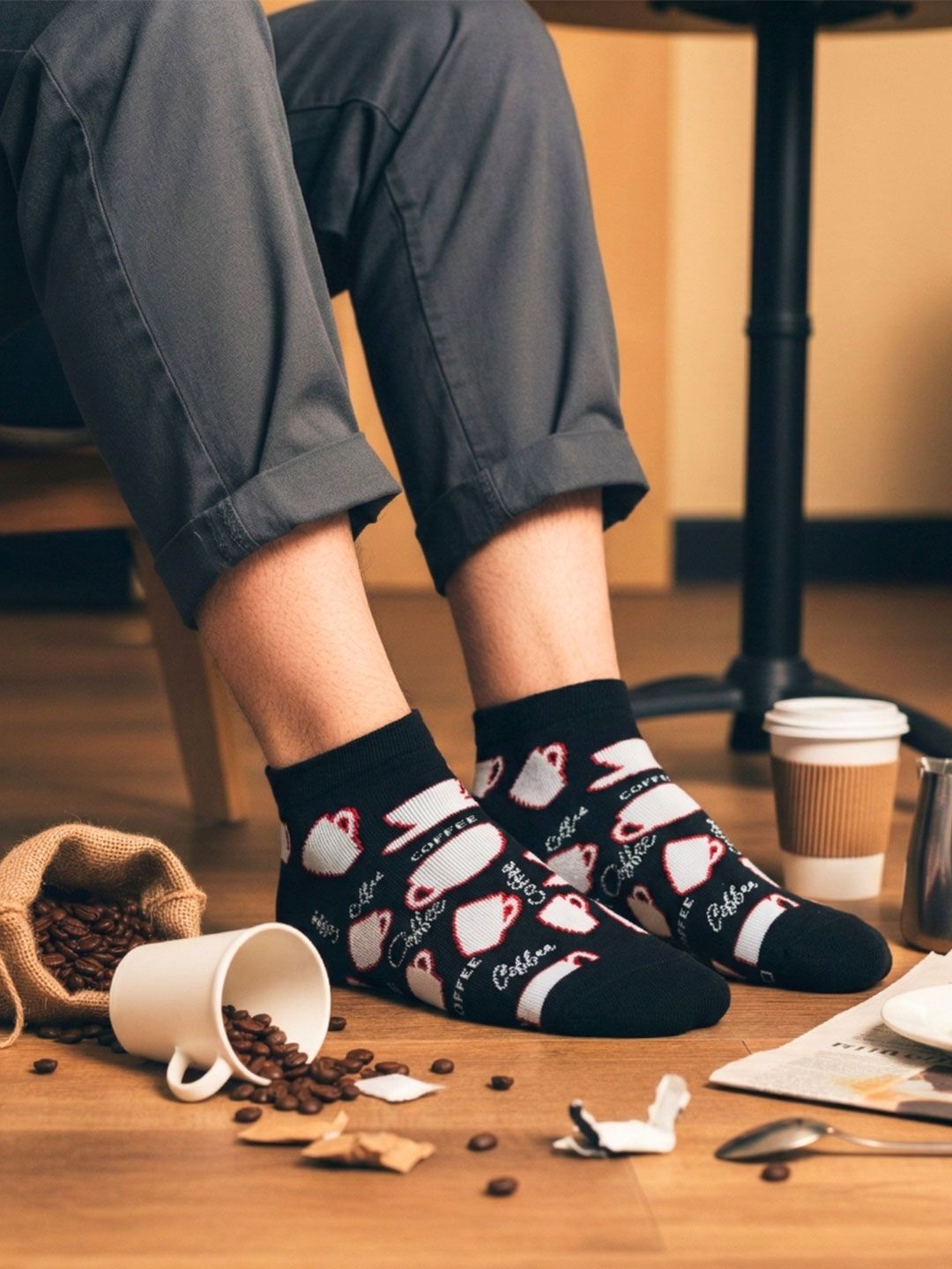 Dynamocks Unisex Cotton Patterned Ankle Length Socks