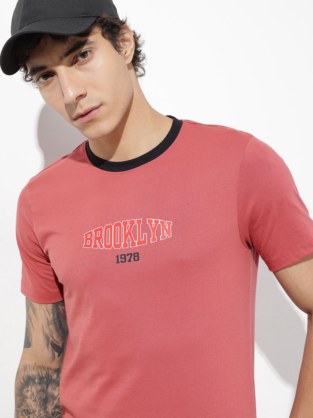 The Roadster Life Co. Typography Printed Pure Cotton T-shirt